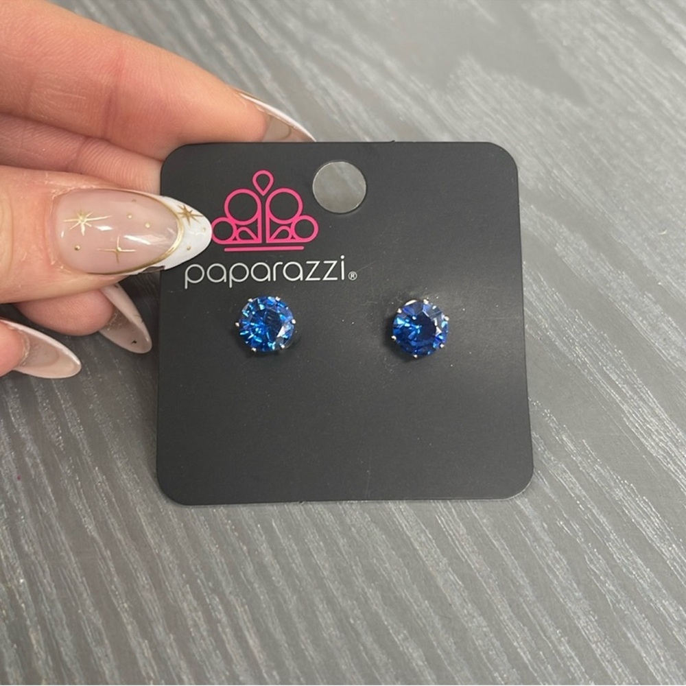 Paparazzi Blue Stone Silver Stud Earrings